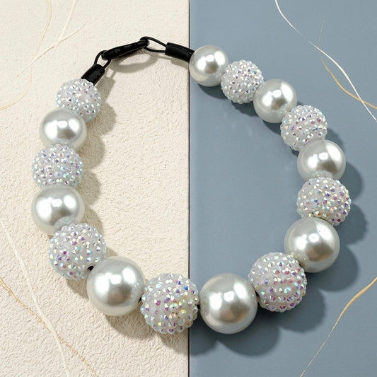 WHITE PEARL BEADED COLLAR